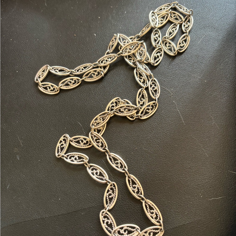 Delicate Silver Filigree Link Necklace